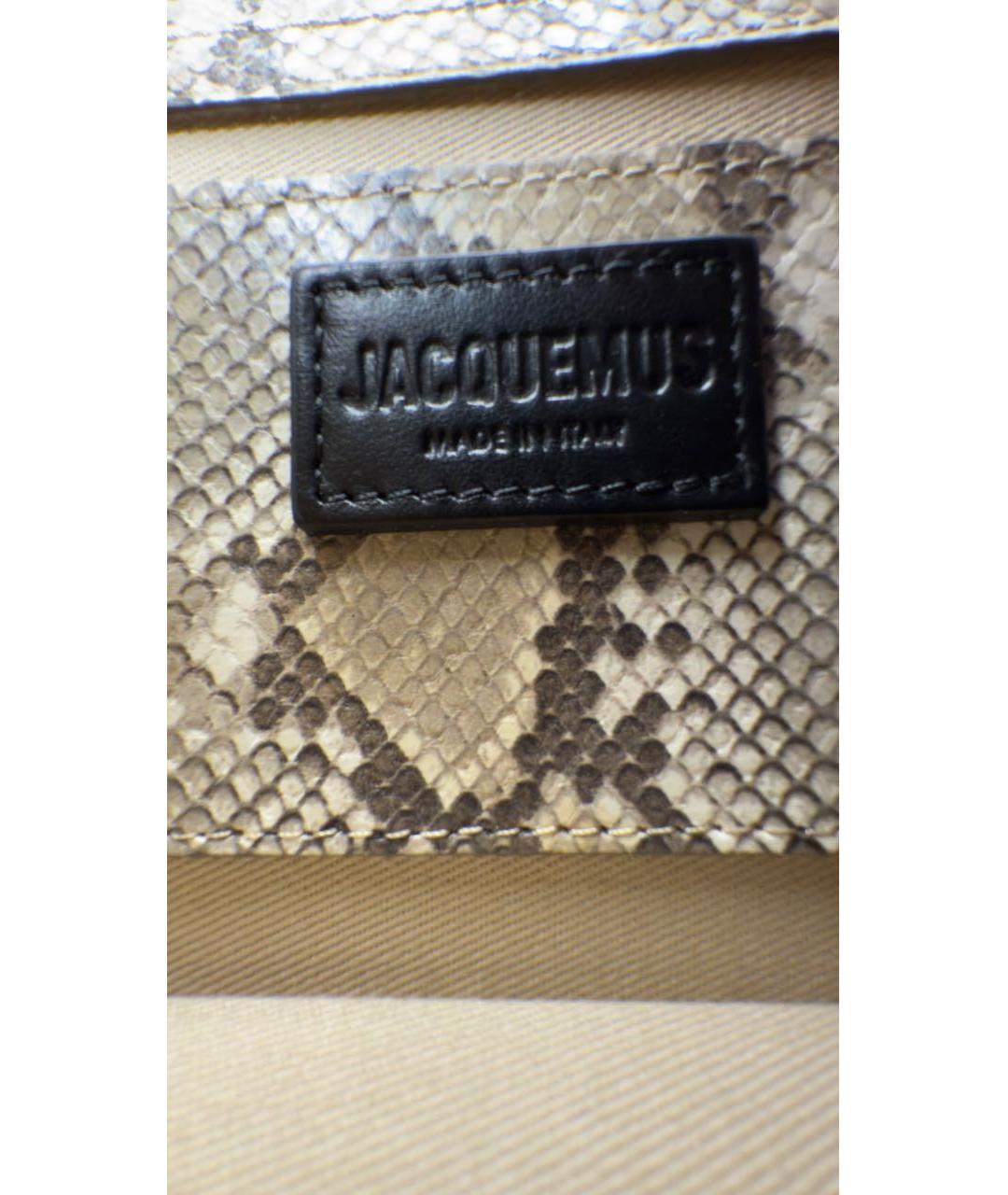 JACQUEMUS Бежевая кожаная сумка через плечо, фото 7