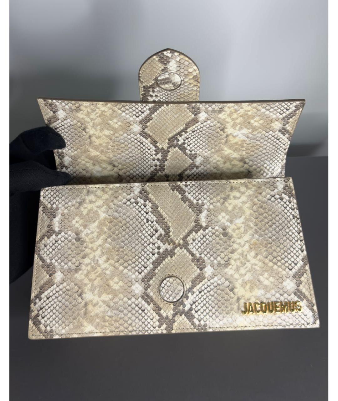 JACQUEMUS Бежевая кожаная сумка через плечо, фото 8