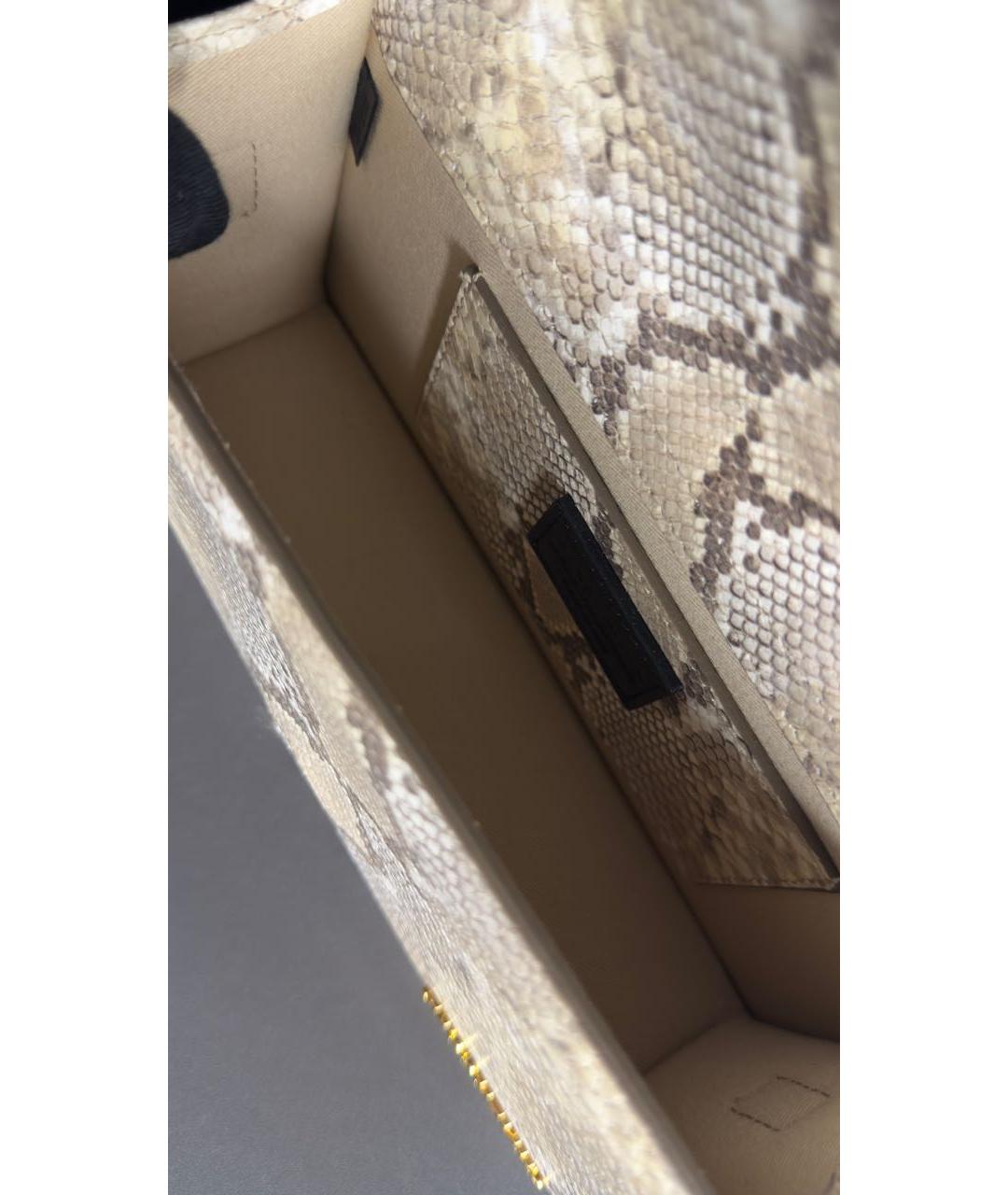 JACQUEMUS Бежевая кожаная сумка через плечо, фото 4