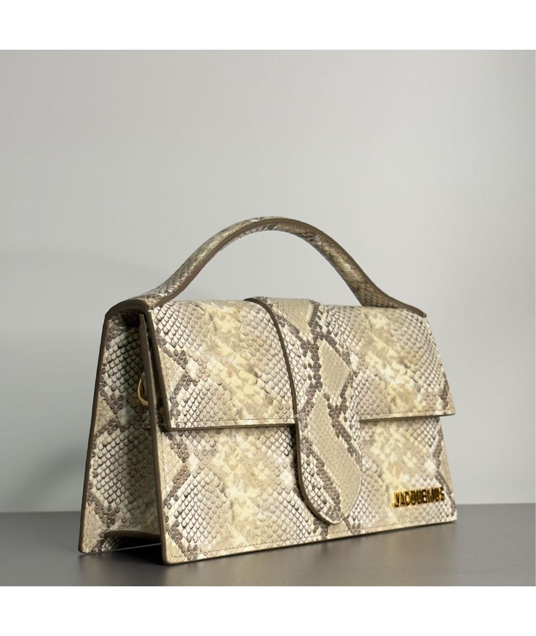 JACQUEMUS Бежевая кожаная сумка через плечо, фото 2