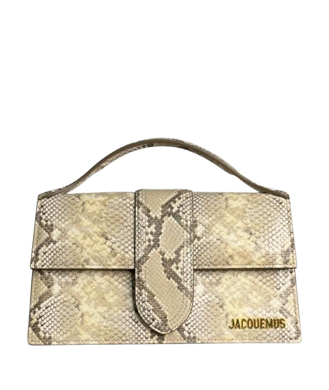JACQUEMUS Бежевая кожаная сумка через плечо, фото 1