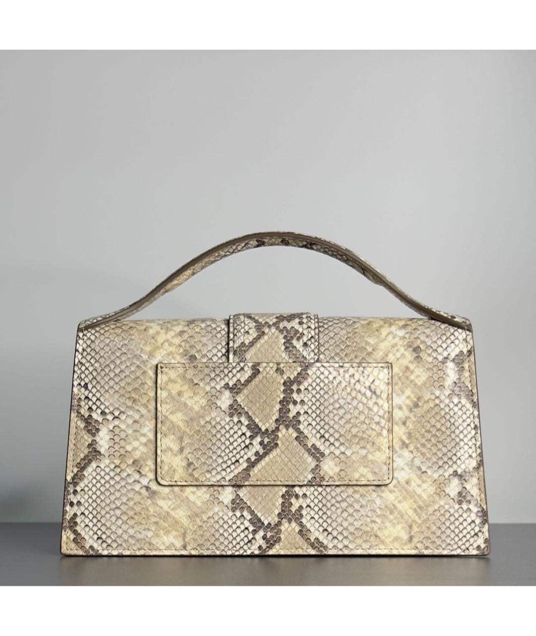 JACQUEMUS Бежевая кожаная сумка через плечо, фото 3