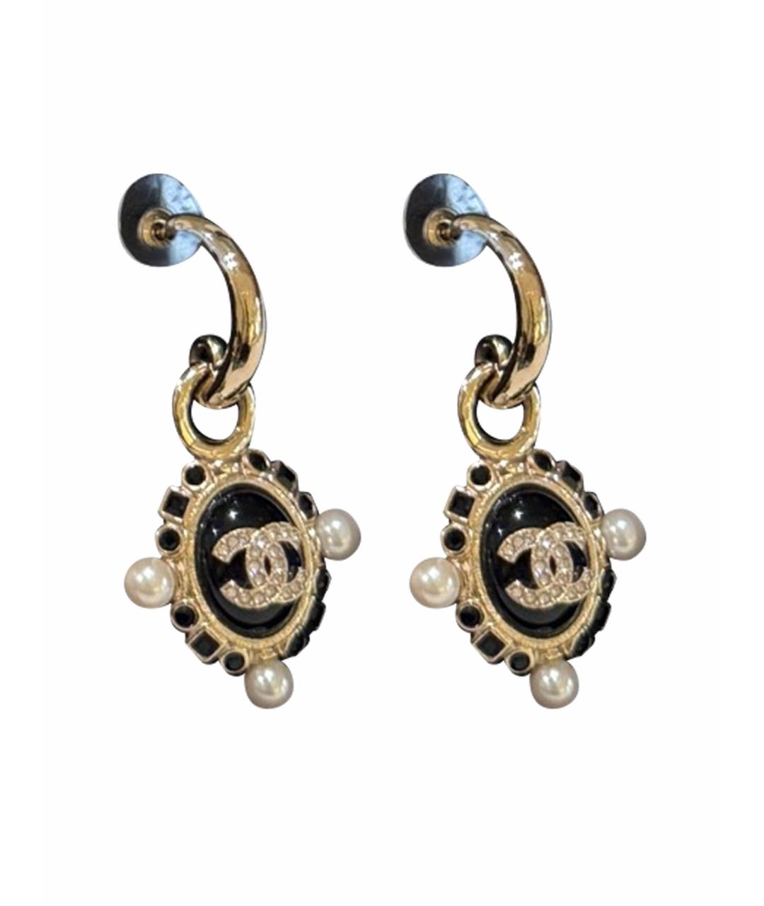 CHANEL Золотые металлические серьги, фото 1