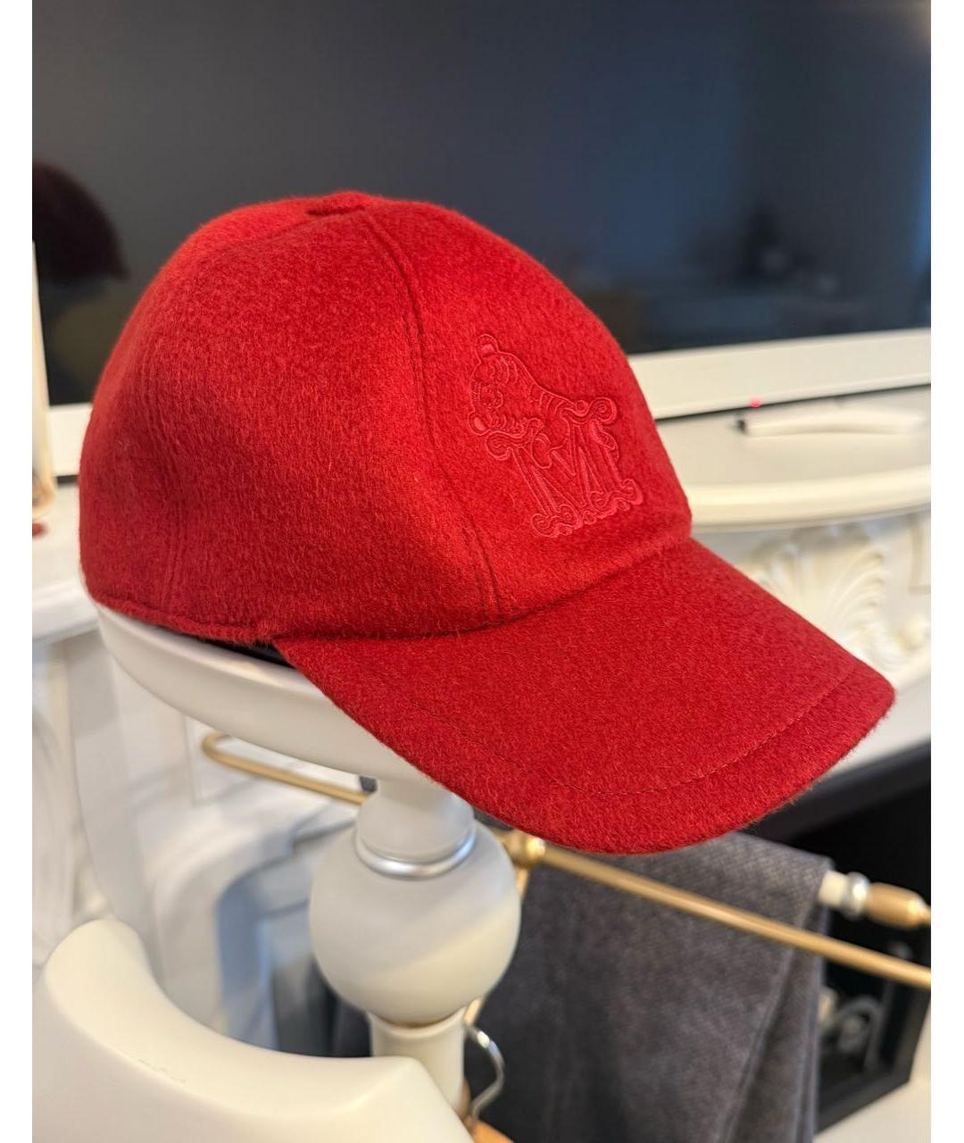 MAX MARA Бордовая шерстяная кепка, фото 3