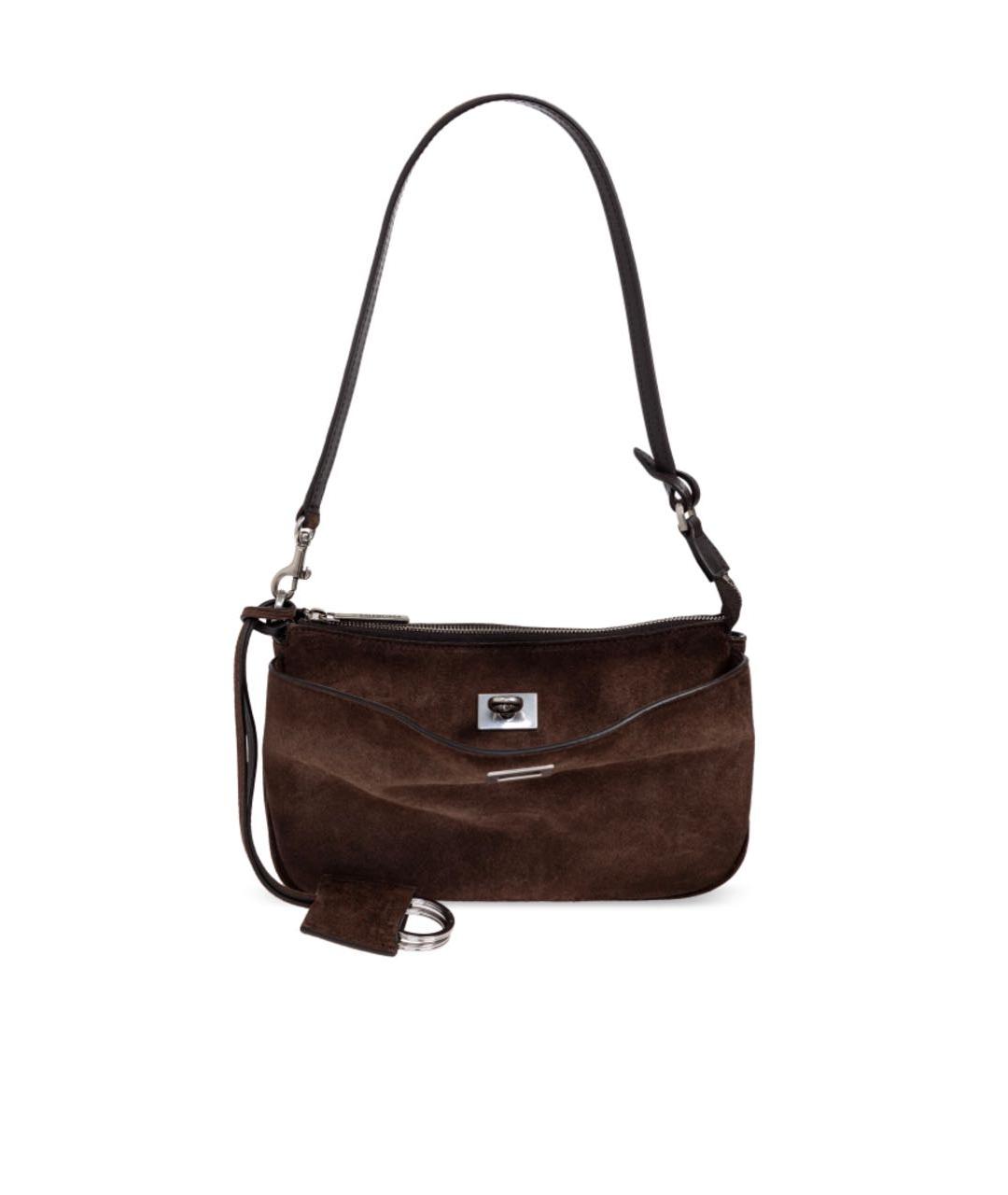 BALENCIAGA Коричневая замшевая сумка тоут, фото 1