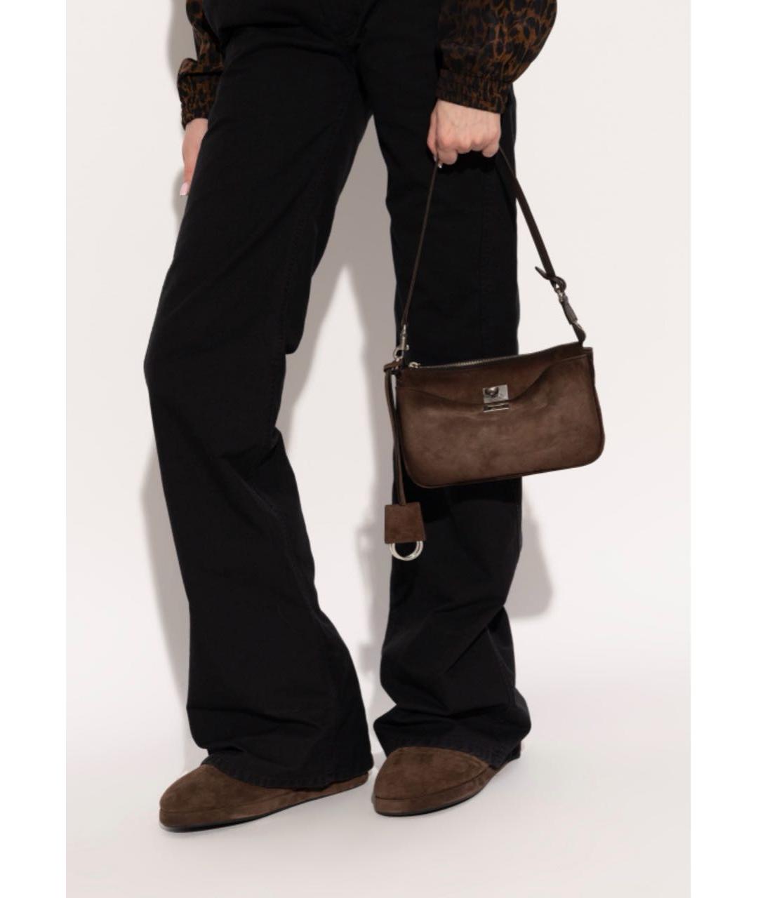 BALENCIAGA Коричневая замшевая сумка тоут, фото 2