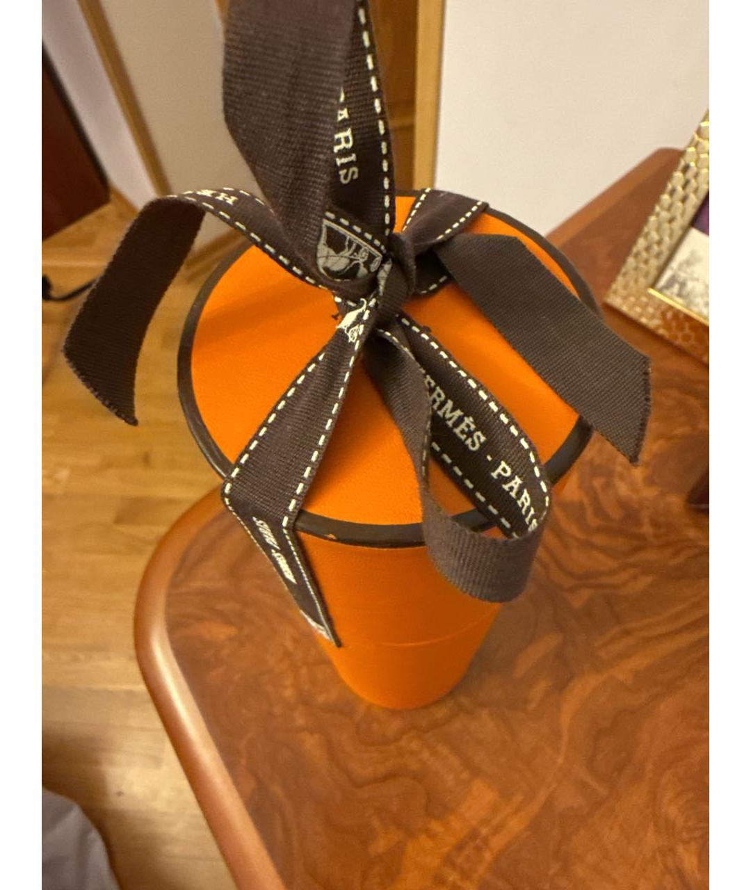 HERMES Красный шелковый шарф, фото 4