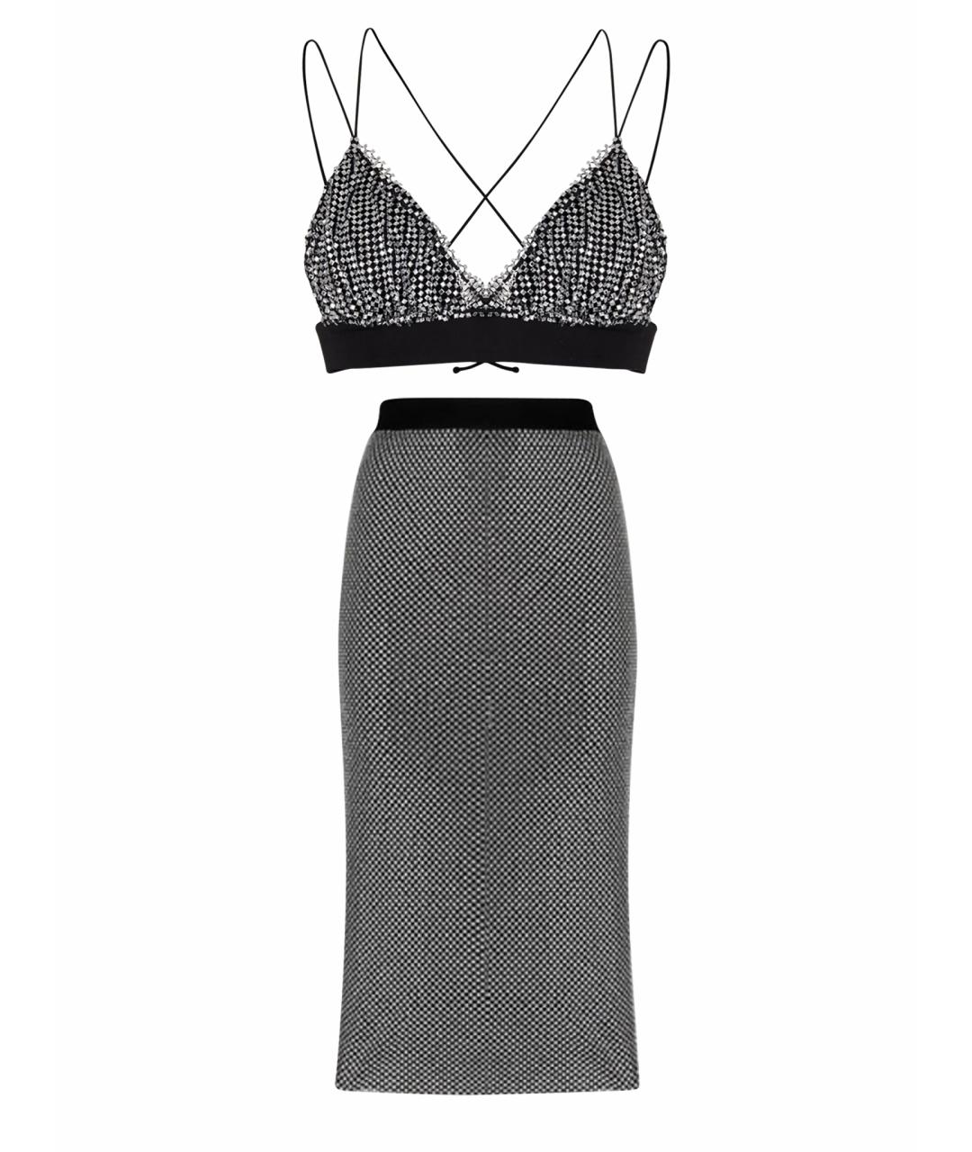 DOLCE&GABBANA Серебряная юбка макси, фото 1