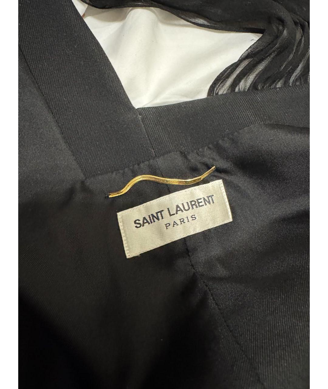 SAINT LAURENT Черное шерстяное вечернее платье, фото 3