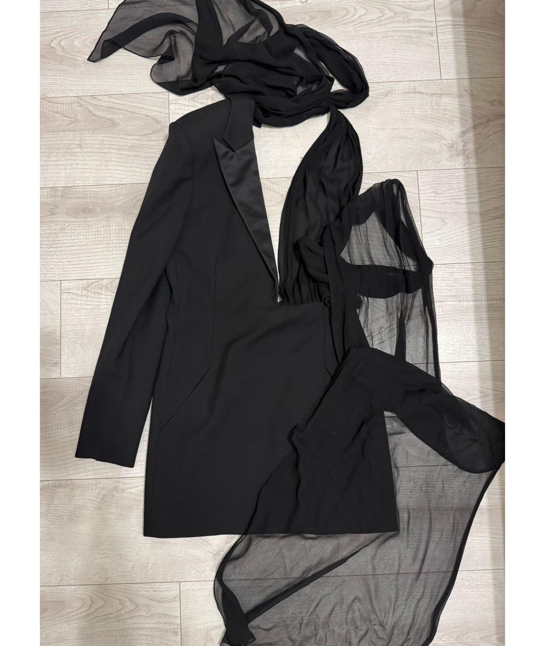 SAINT LAURENT Черное шерстяное вечернее платье, фото 2