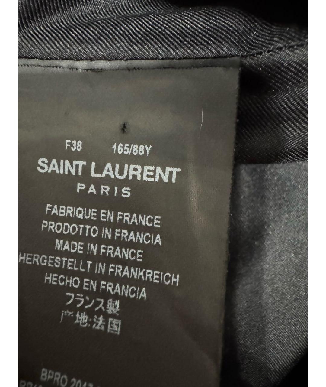 SAINT LAURENT Черное шерстяное вечернее платье, фото 7