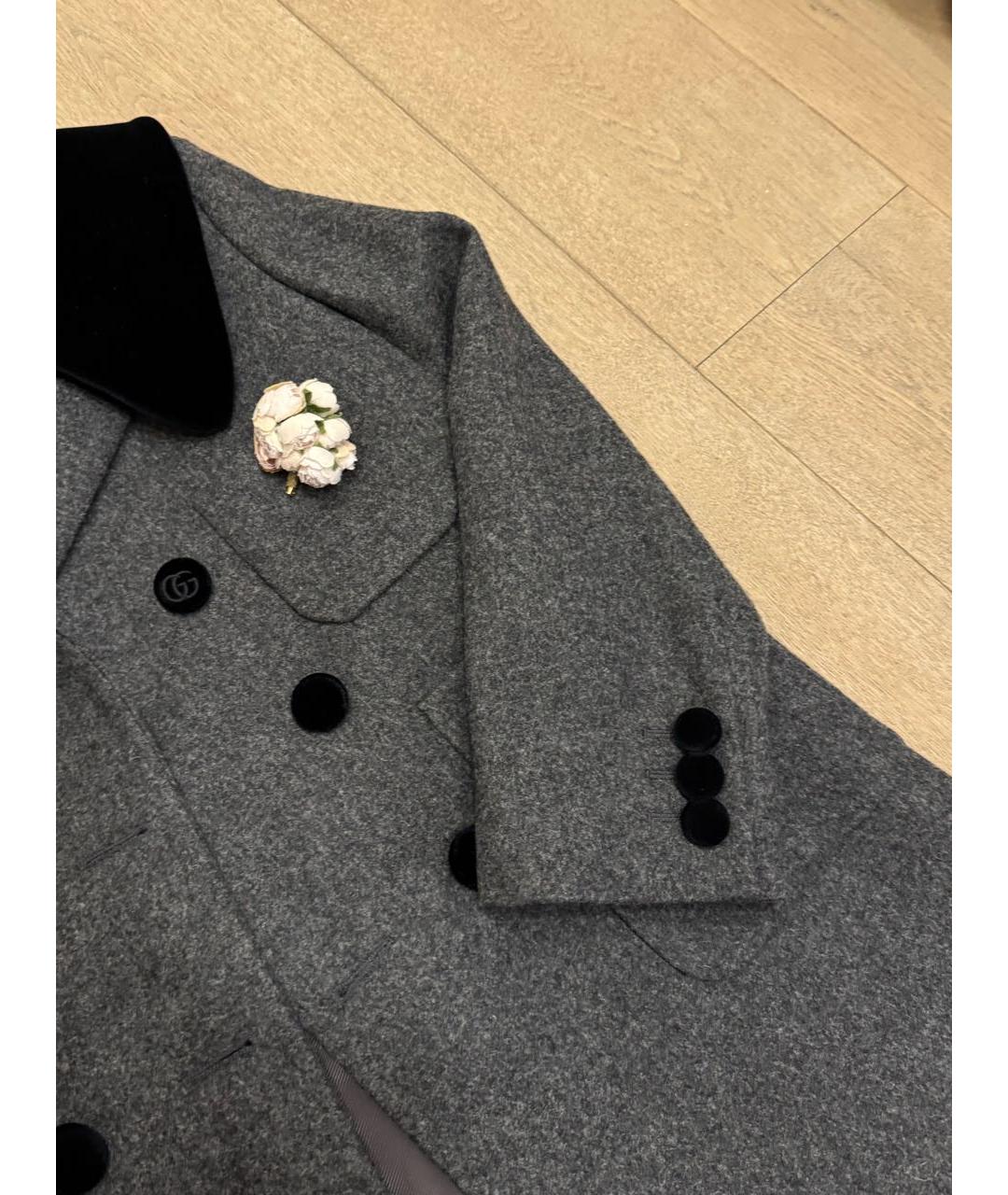 GUCCI Серое шерстяное пальто, фото 6