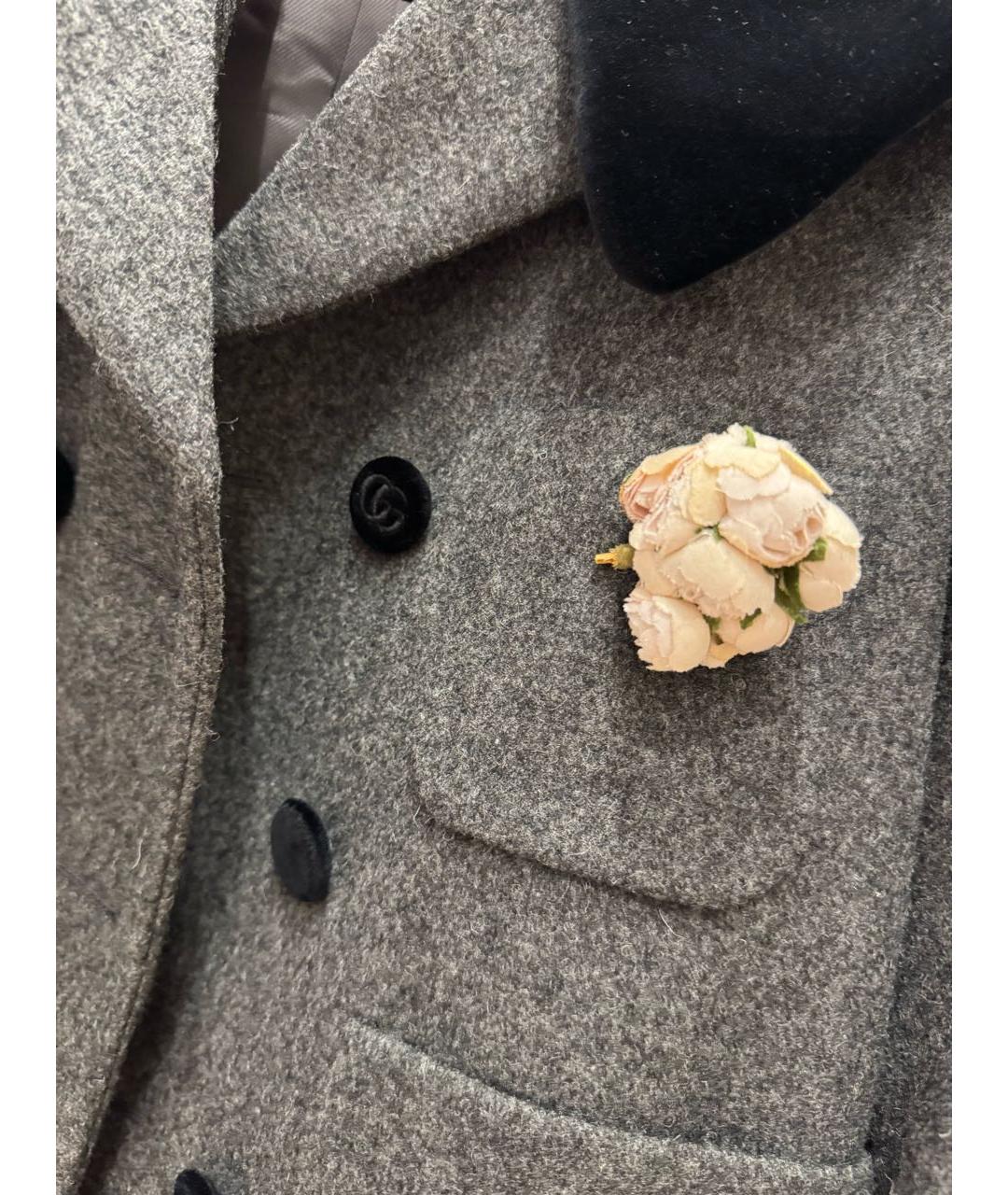 GUCCI Серое шерстяное пальто, фото 4