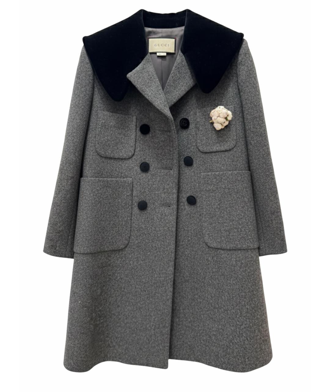 GUCCI Серое шерстяное пальто, фото 1