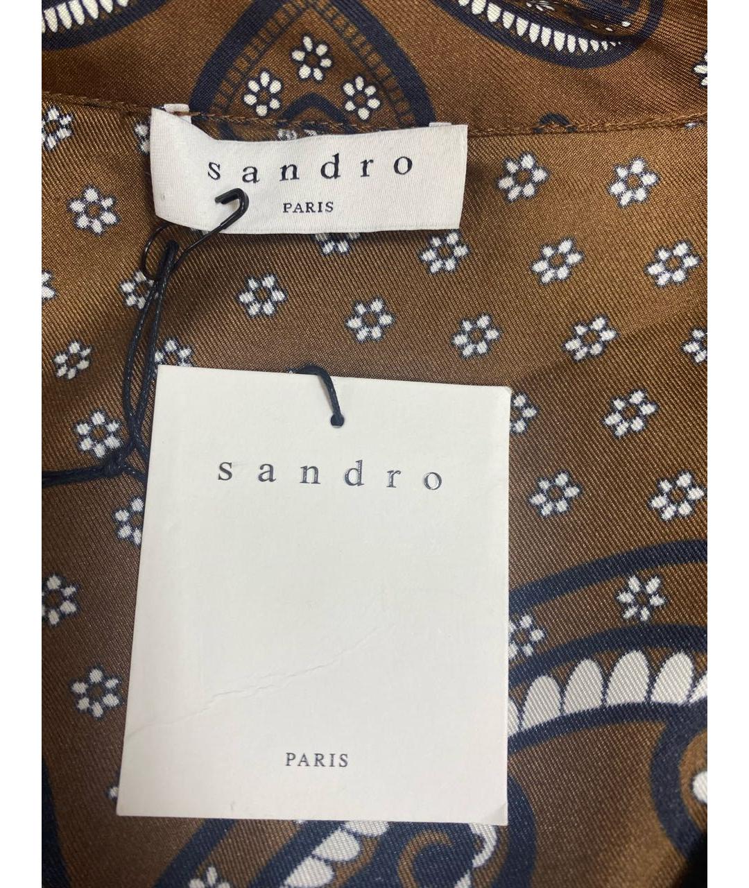 SANDRO Коричневое шелковое платье, фото 5