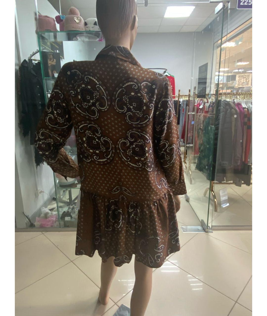 SANDRO Коричневое шелковое платье, фото 2