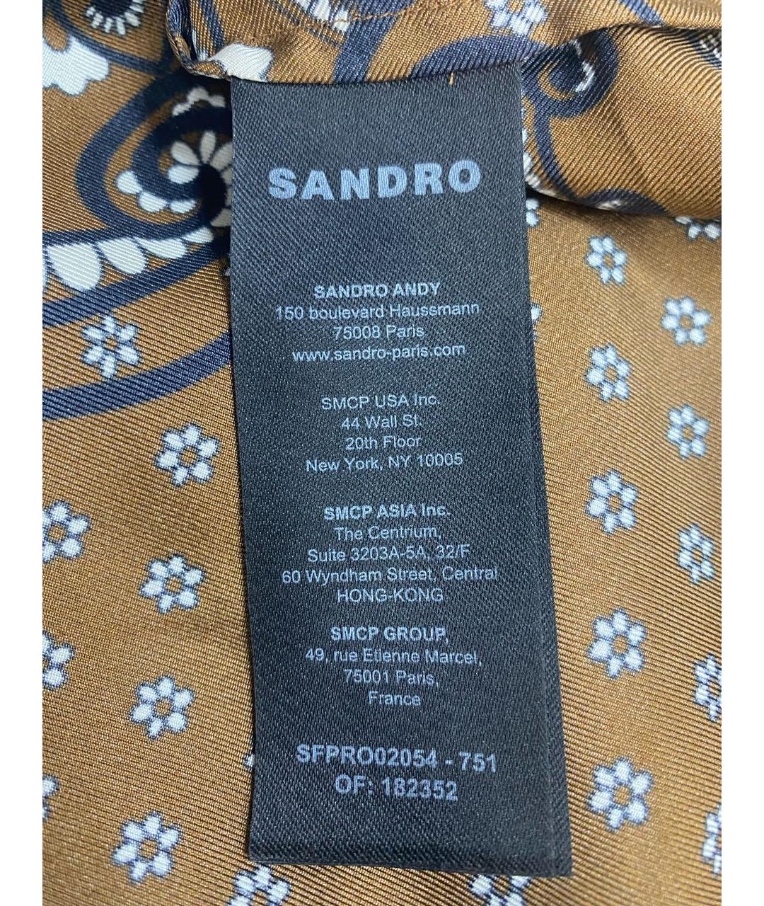 SANDRO Коричневое шелковое платье, фото 6