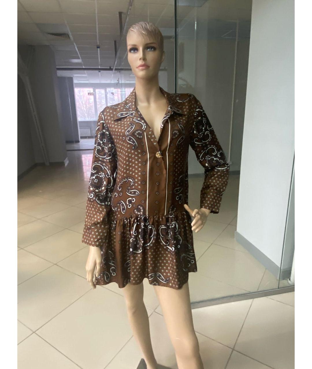 SANDRO Коричневое шелковое платье, фото 7