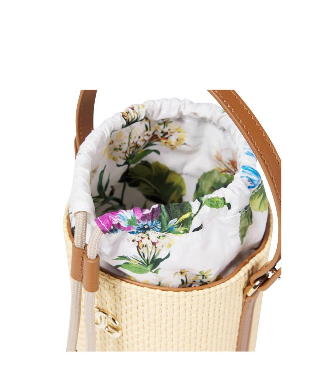 DOLCE&GABBANA Бежевая пелетеная сумка с короткими ручками, фото 3