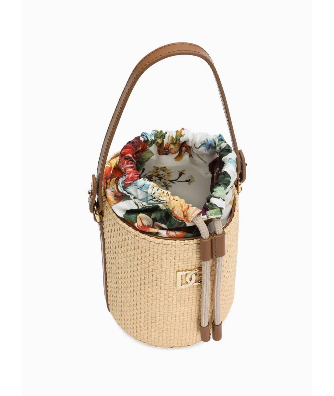 DOLCE&GABBANA Бежевая пелетеная сумка с короткими ручками, фото 5