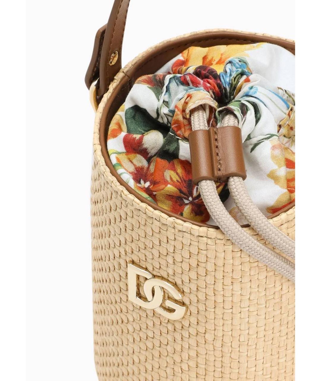 DOLCE&GABBANA Бежевая пелетеная сумка с короткими ручками, фото 7