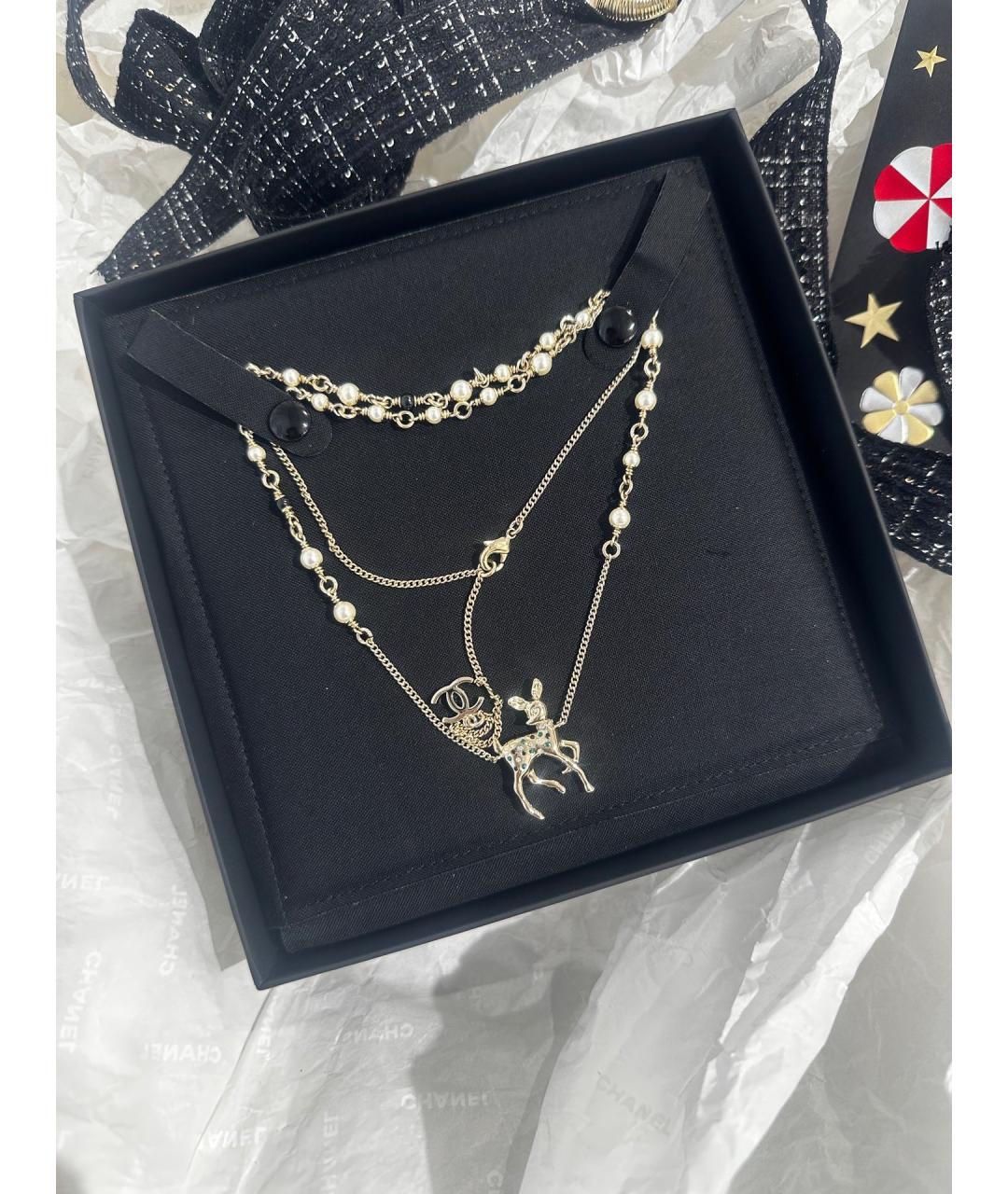 CHANEL Золотое металлическое колье, фото 2