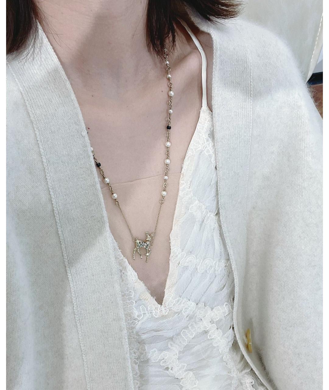 CHANEL Золотое металлическое колье, фото 4