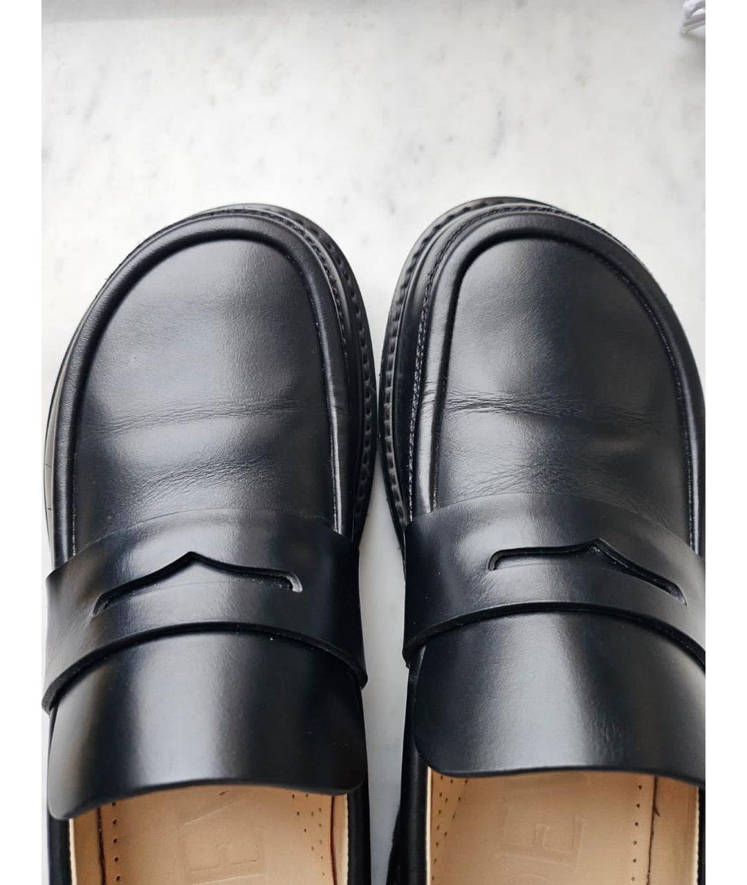 LOEWE Черные кожаные лоферы, фото 4
