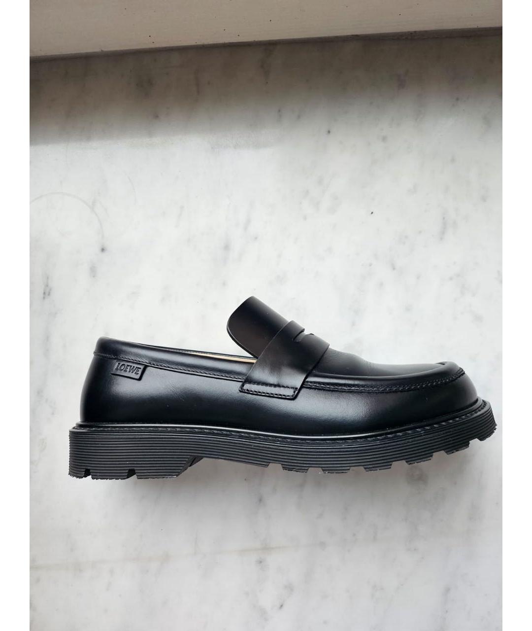 LOEWE Черные кожаные лоферы, фото 9
