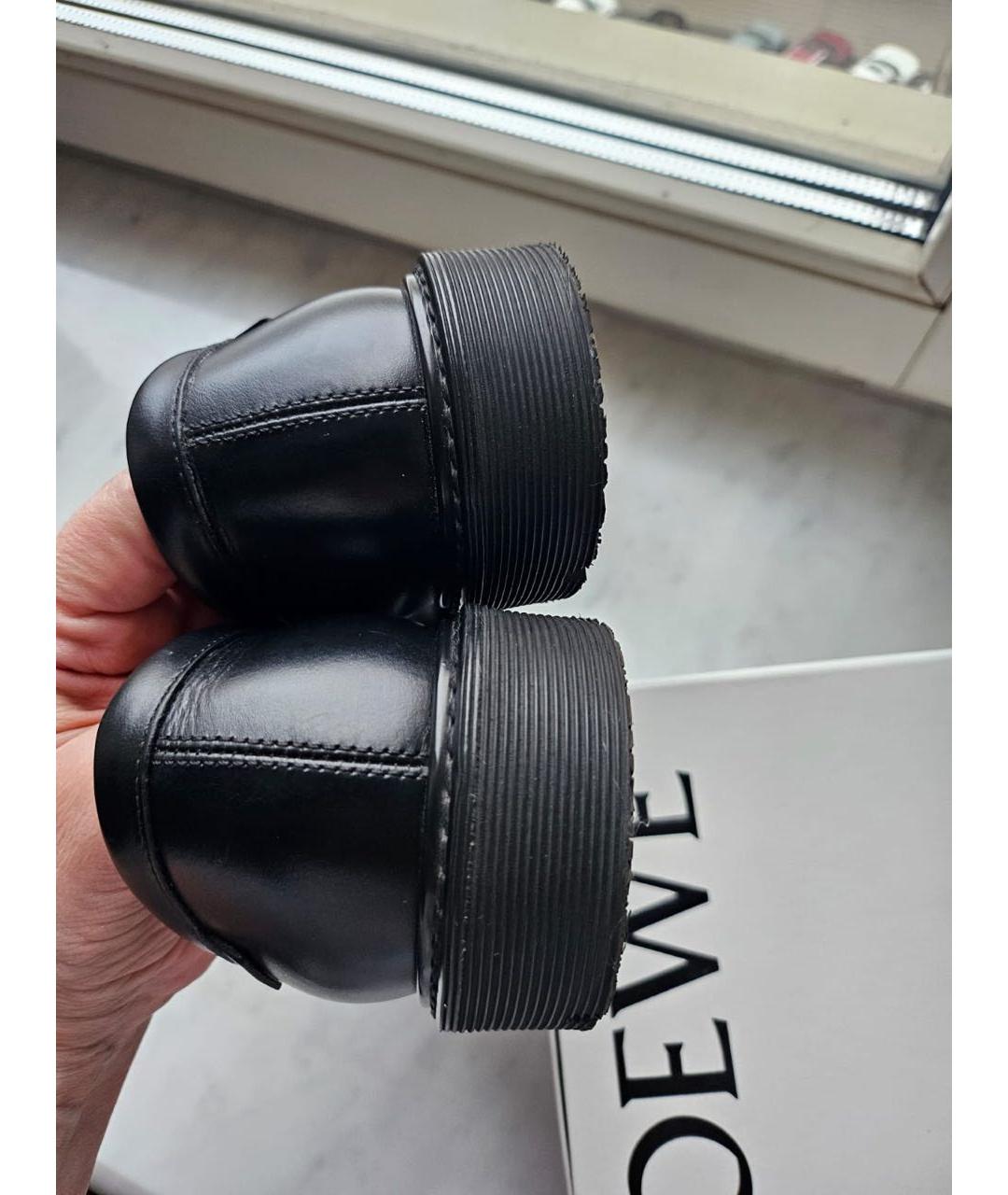 LOEWE Черные кожаные лоферы, фото 8