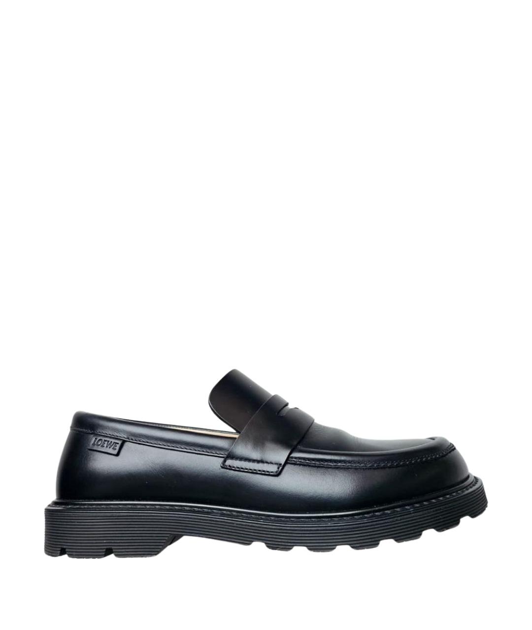 LOEWE Черные кожаные лоферы, фото 1