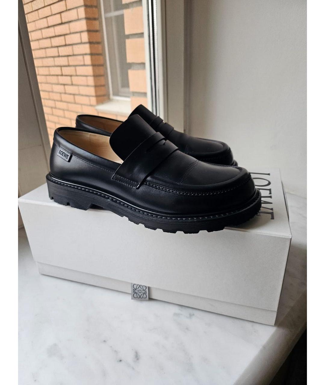 LOEWE Черные кожаные лоферы, фото 2