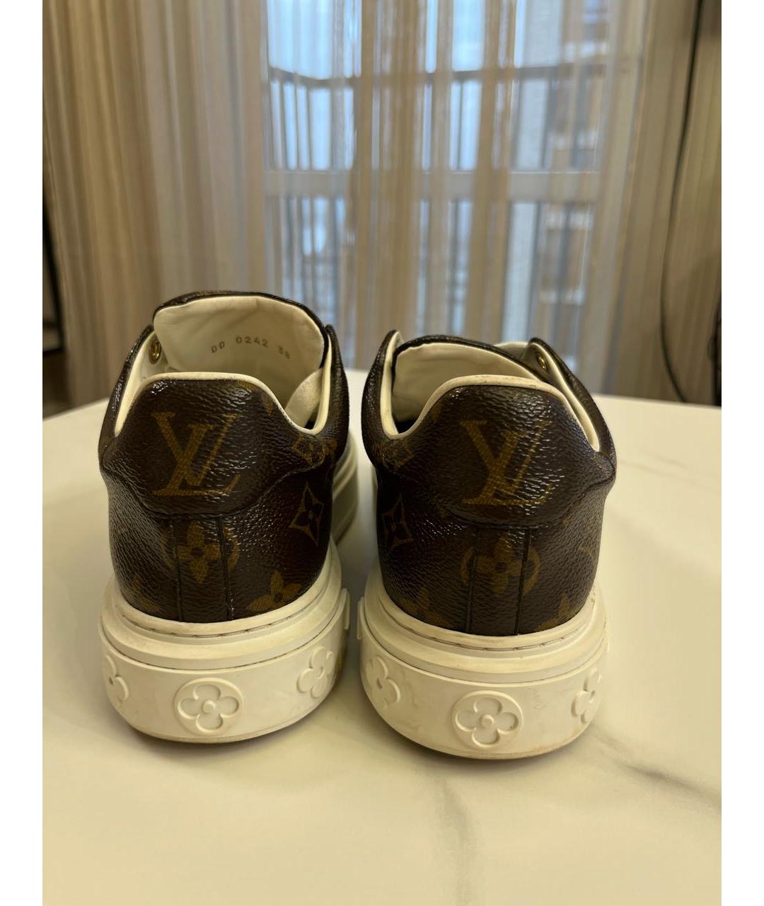 LOUIS VUITTON Коричневые кеды из искусственной кожи, фото 4