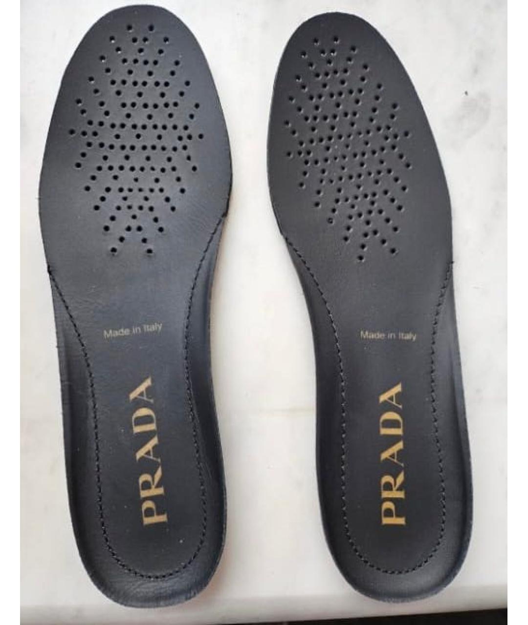 PRADA Черные кожаные кроссовки, фото 7