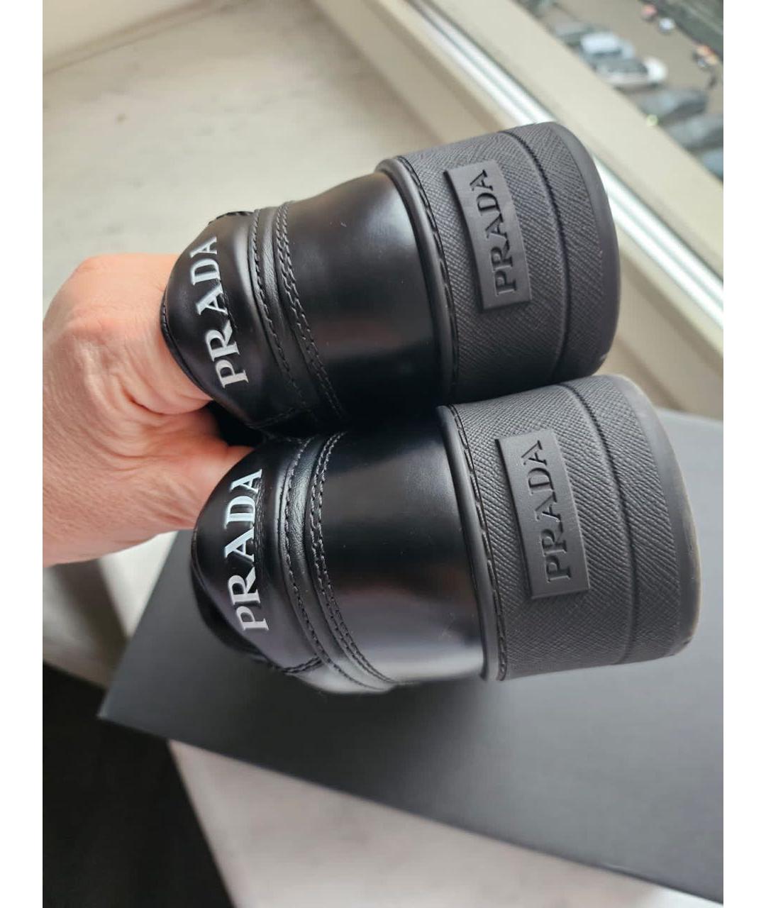 PRADA Черные кожаные кроссовки, фото 4
