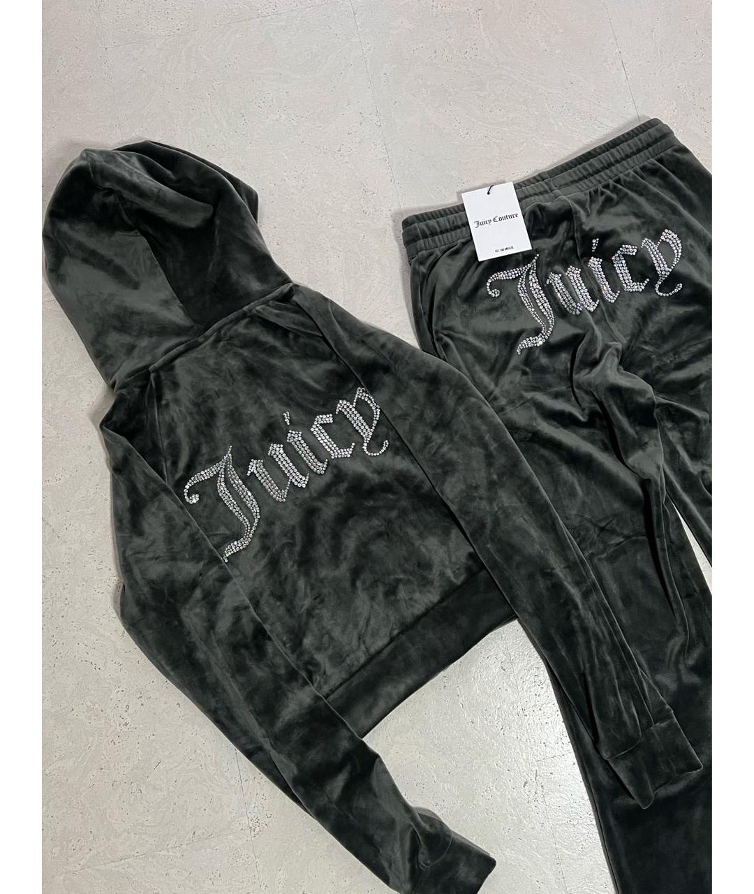 JUICY COUTURE Антрацитовый велюровый спортивные костюмы, фото 2