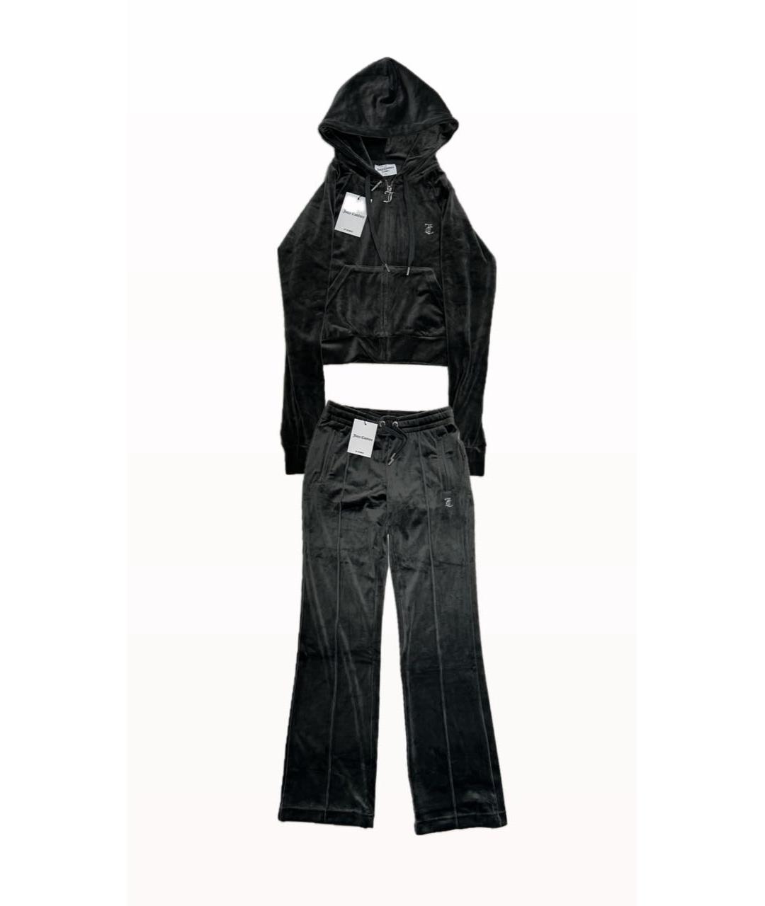 JUICY COUTURE Антрацитовый велюровый спортивные костюмы, фото 9