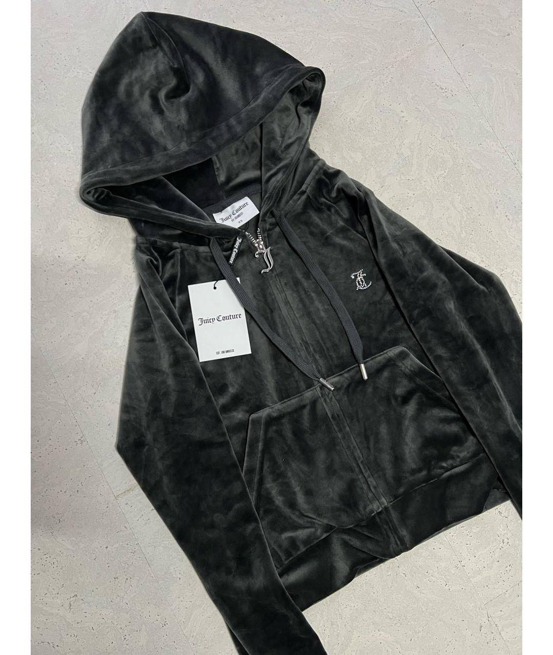 JUICY COUTURE Антрацитовый велюровый спортивные костюмы, фото 3