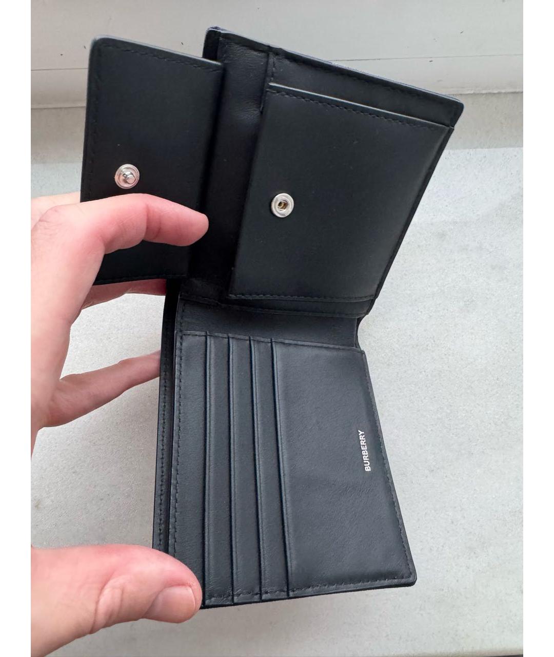 BURBERRY Темно-синий кожаный кошелек, фото 8