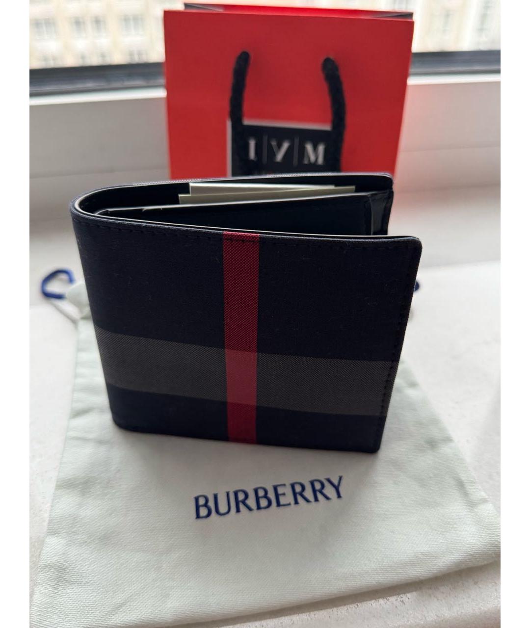 BURBERRY Темно-синий кожаный кошелек, фото 6