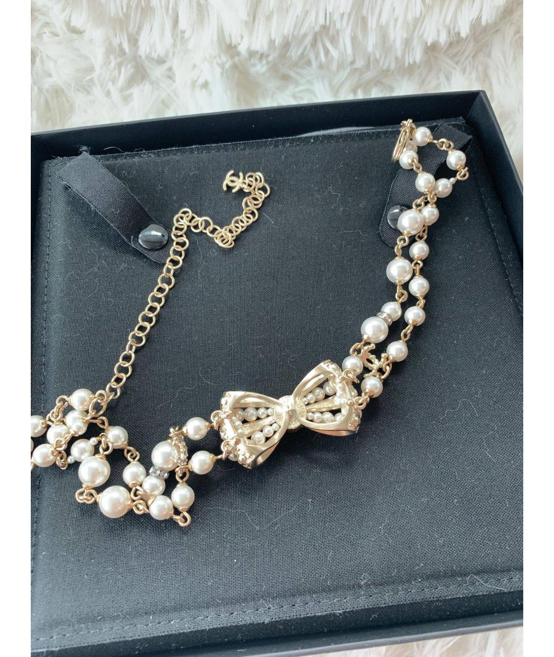 CHANEL Золотое металлическое колье, фото 4