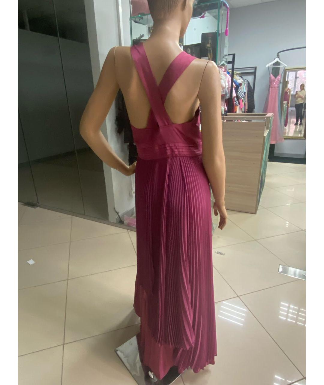 MAX MARA Бордовое полиэстеровое платье, фото 2