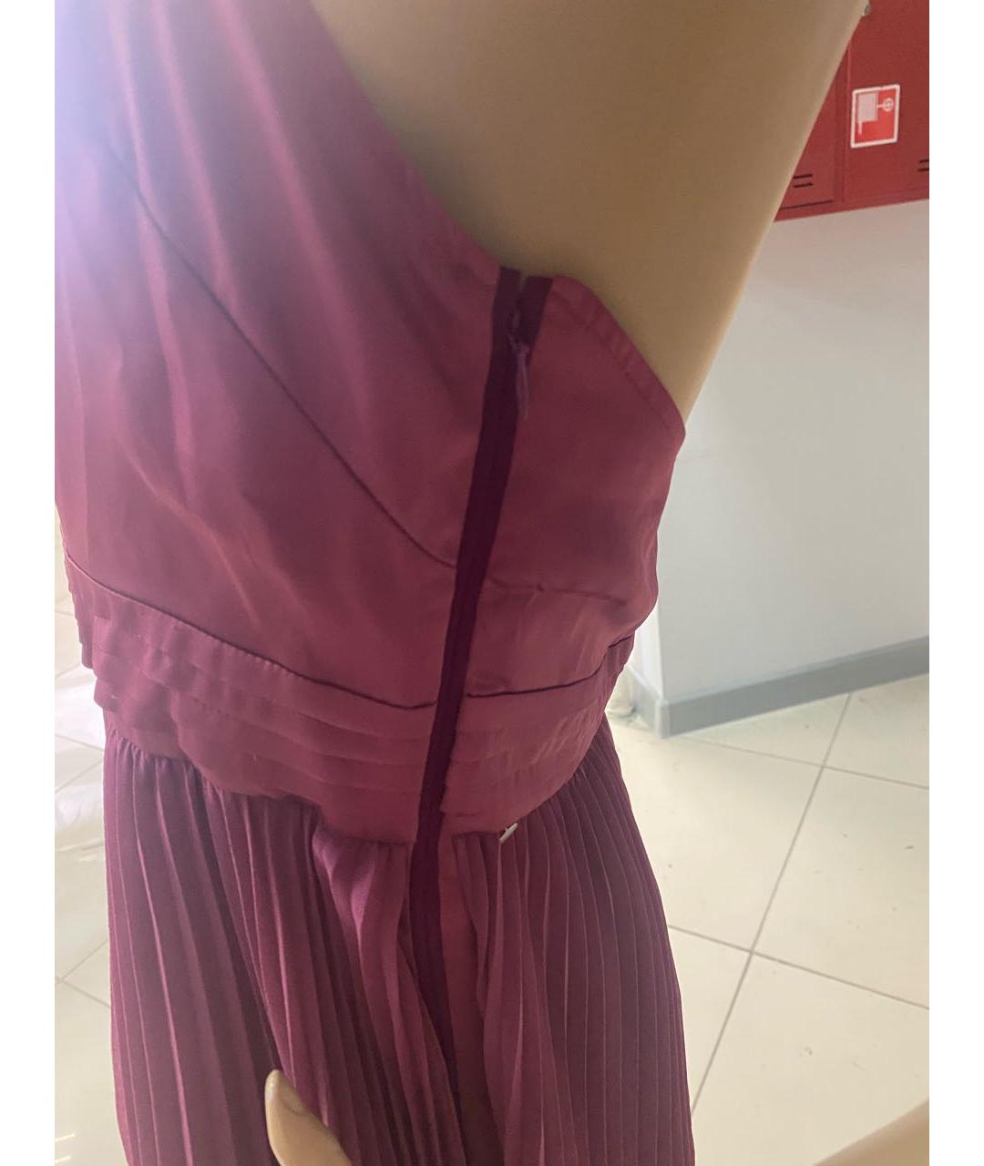 MAX MARA Бордовое полиэстеровое платье, фото 3