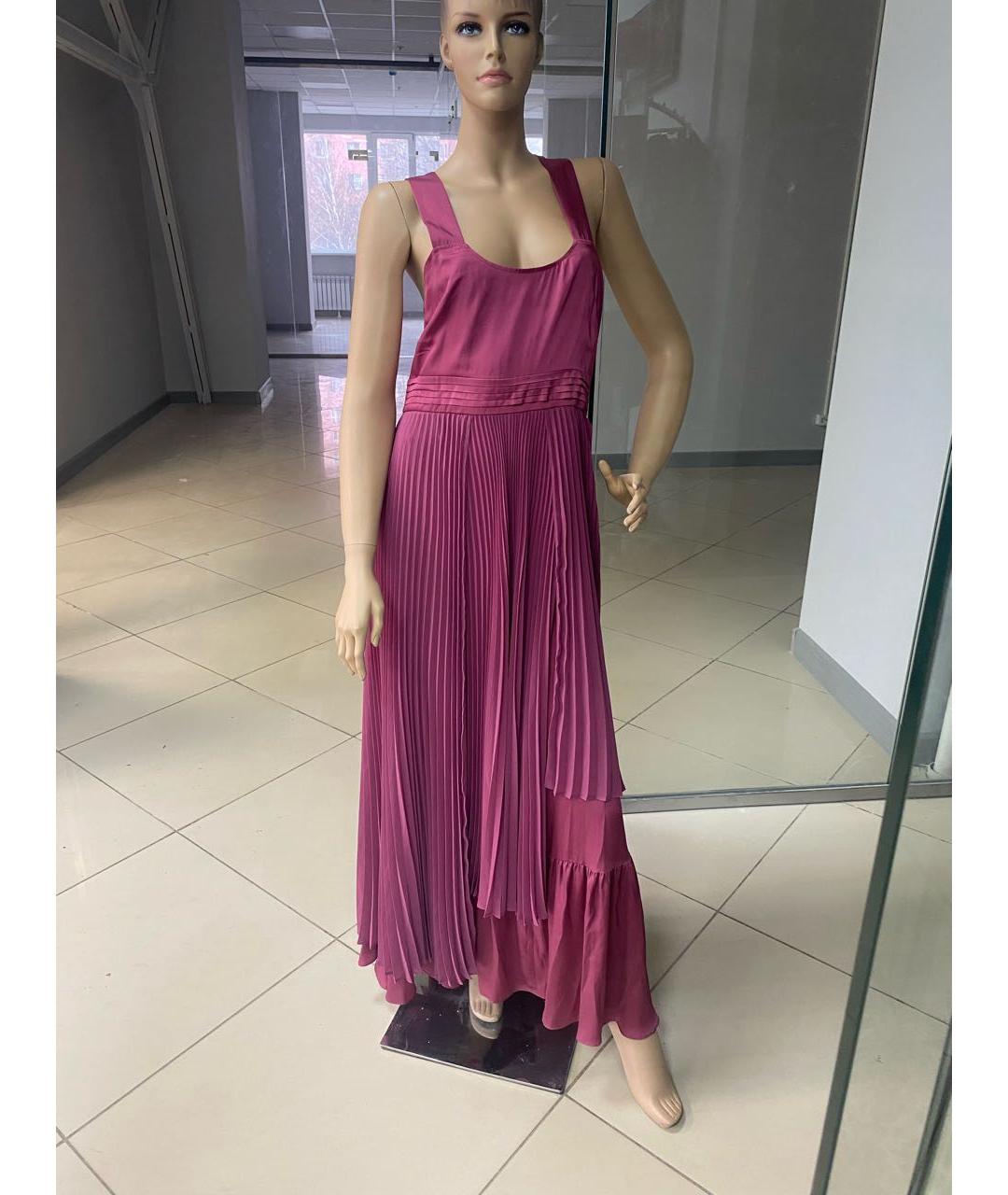 MAX MARA Бордовое полиэстеровое платье, фото 8