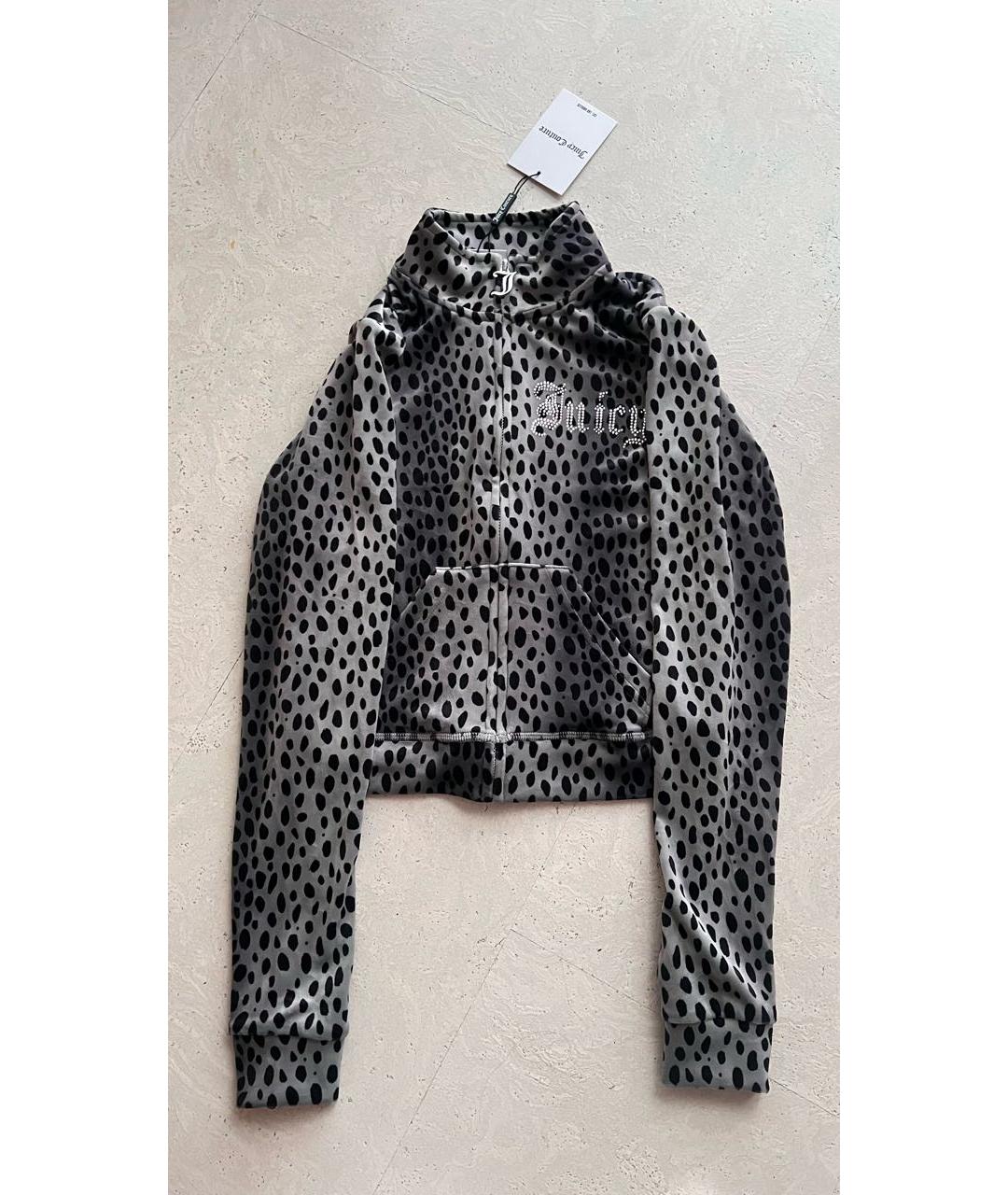 JUICY COUTURE Антрацитовый велюровый спортивные костюмы, фото 2