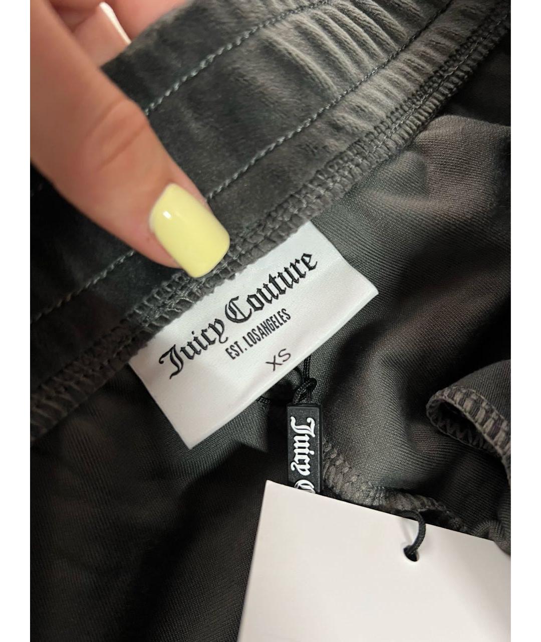 JUICY COUTURE Антрацитовый велюровый спортивные костюмы, фото 6