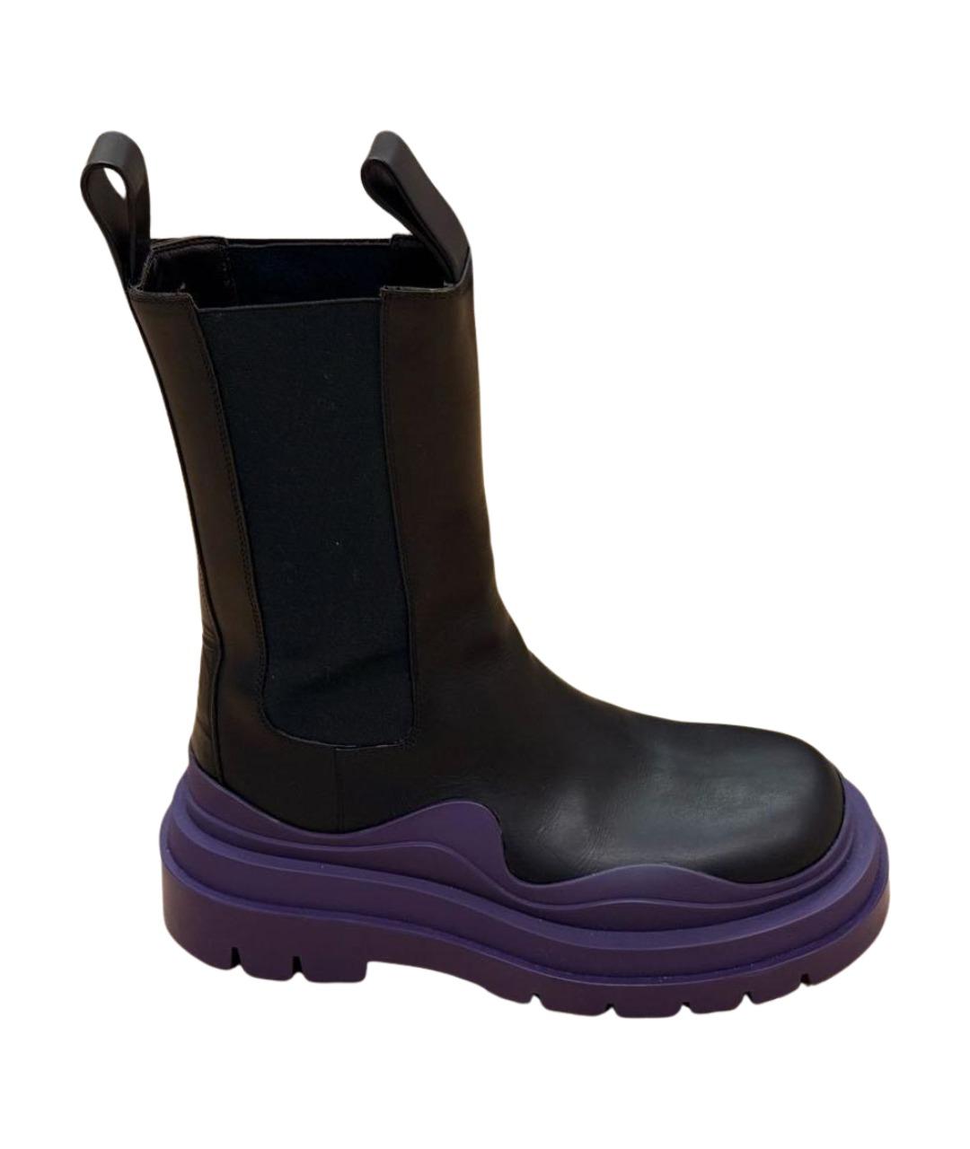 BOTTEGA VENETA Фиолетовые кожаные ботинки, фото 1