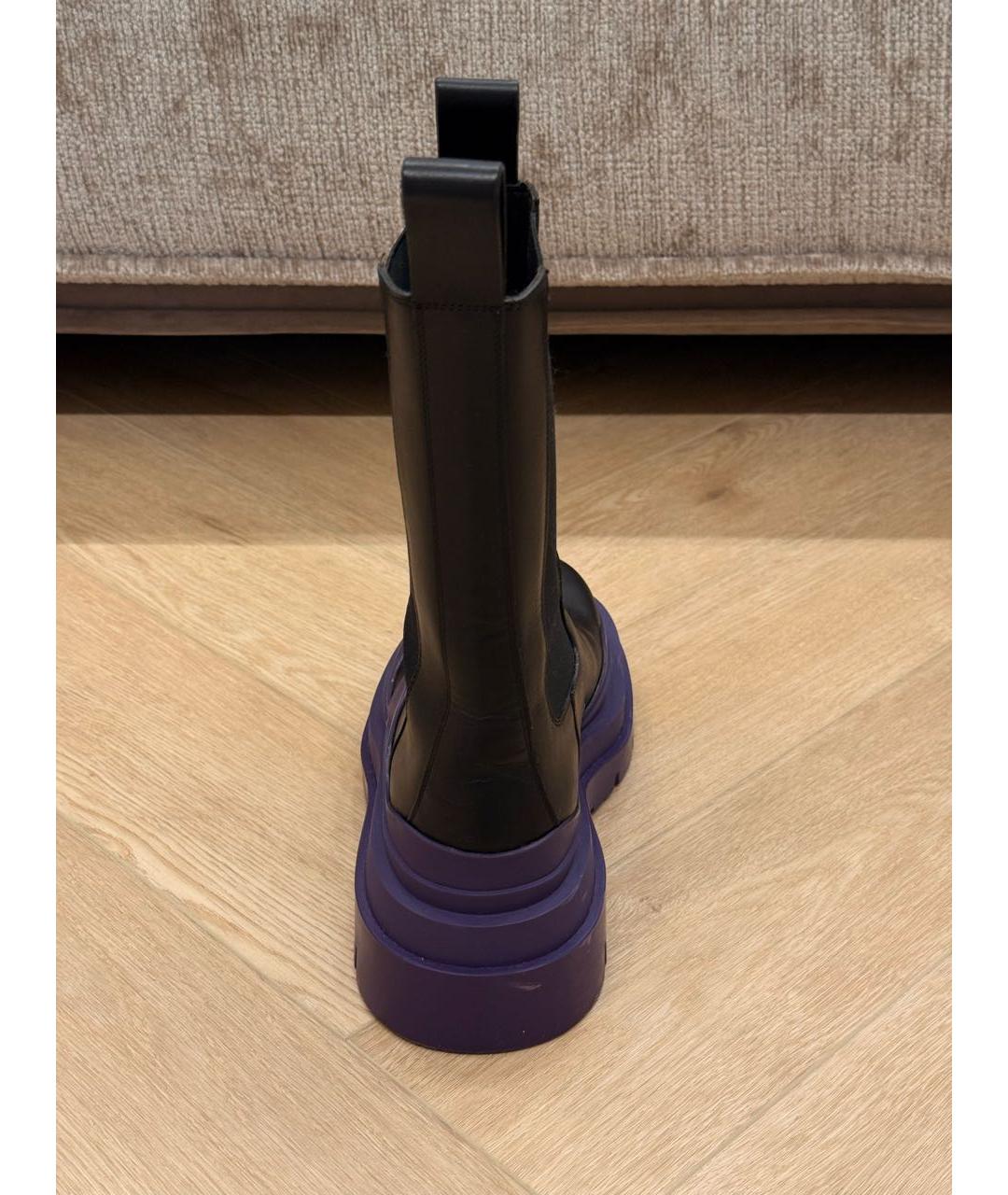 BOTTEGA VENETA Фиолетовые кожаные ботинки, фото 4