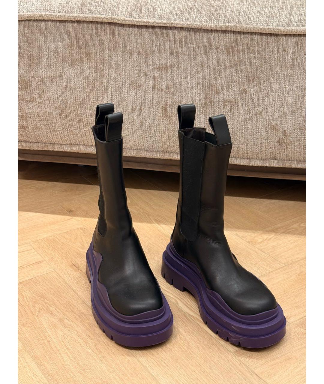 BOTTEGA VENETA Фиолетовые кожаные ботинки, фото 3