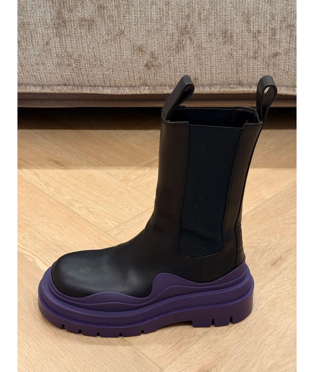 BOTTEGA VENETA Фиолетовые кожаные ботинки, фото 8